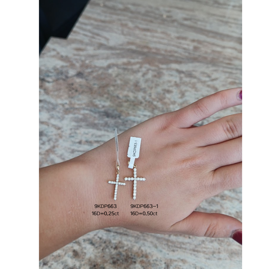 Diamond Cross Pendant (21x15mm)