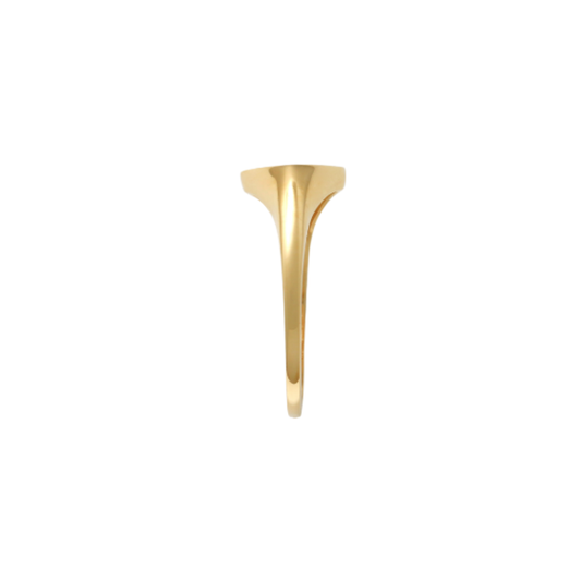 9k YG CZ Signet Ring. Size M