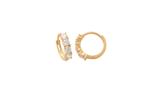 9k YG CZ Huggies Earrings