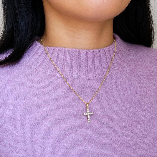 18k YG 0.55ct Lab Grown Diamond Cross