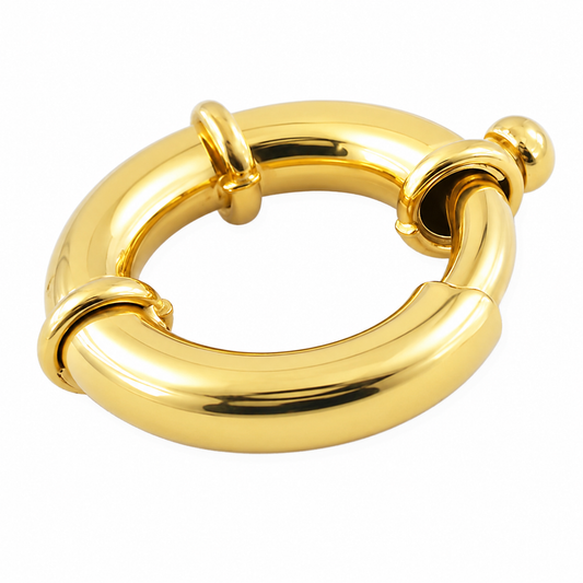 9k YG Bolt Ring Finding. 18mm Diameter