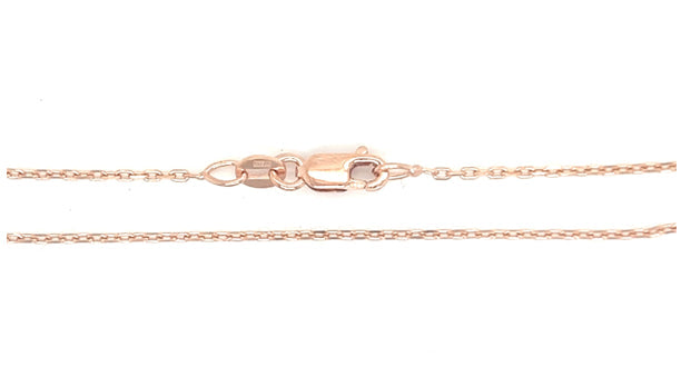 9k RG Italian Diamond Cut Trace Chain 1.1mm wide 70cm . Approx 2.45g