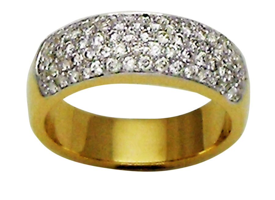 18k YG Dress Ring  with YG Shank & Rhodium plating over diamonds  set with 79D = 0.80ct  Size M