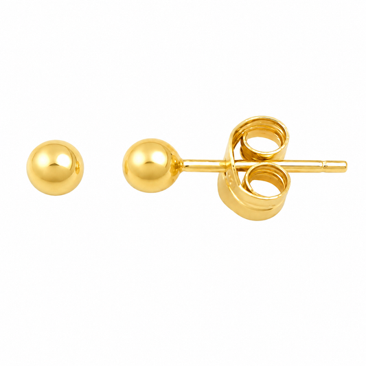 18k YG Ball Stud Earrings