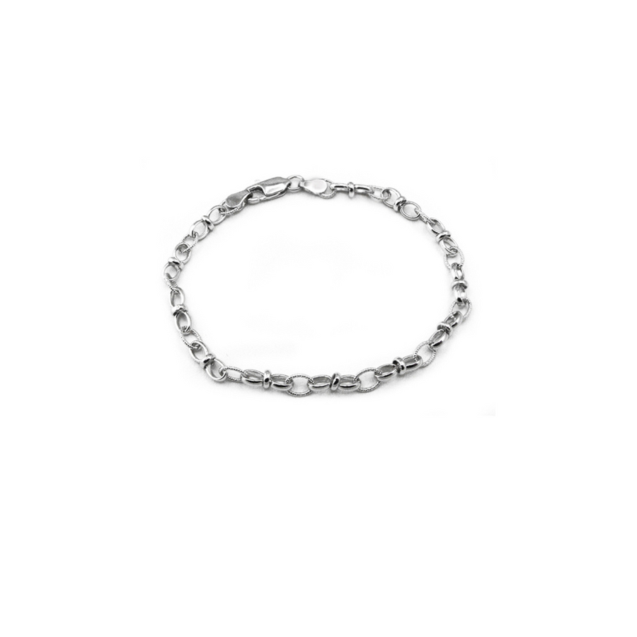 9k WG Solid Oval Belcher Fancy Anklet 4.5mm wide 26cm . Approx 8.65g
