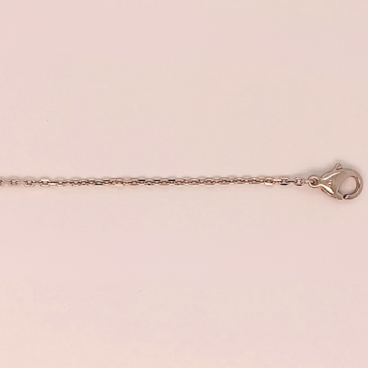 Platinum Diamond Cut Oval Link Chain 0.8mm wide 45cm. Approx 1.62g
