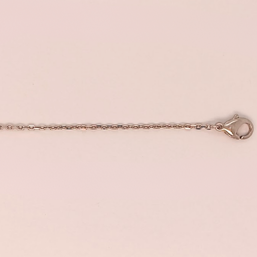Platinum Diamond Cut Oval Link Chain 0.8mm wide 45cm. Approx 1.62g