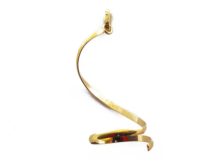 18k YG Italian Solid Spiral Pnd 40mm