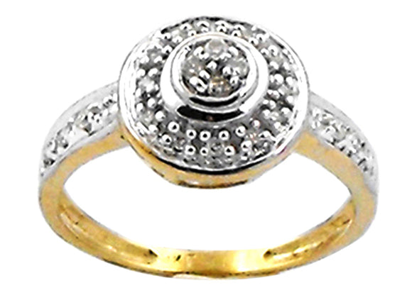 9k YG Diamond Dress Ring 22D=0.16ct