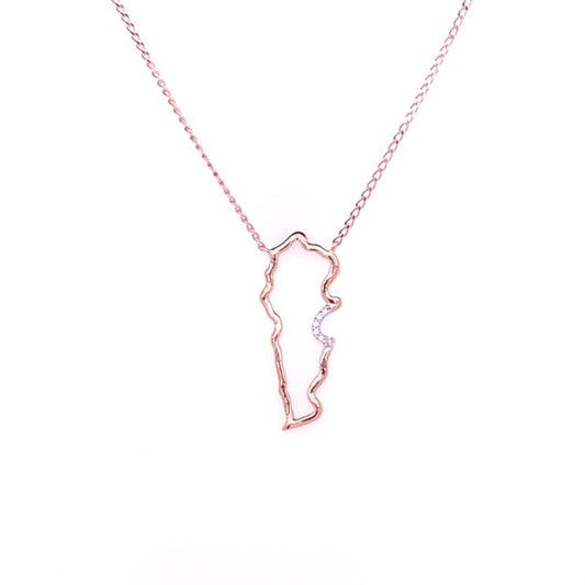 9k RG Lebanon Diamond Pendant with Chain