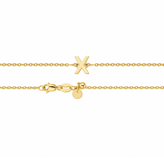 9k YG Letter X Trace Chain (1.1mm)