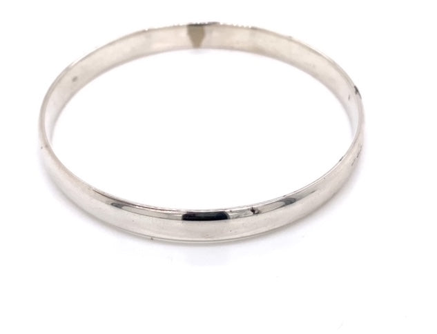 925 Solid Bangle Low Half Round 7x63mm
