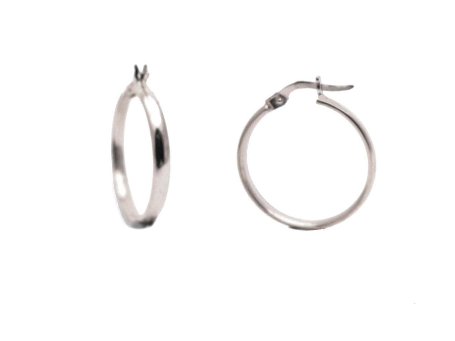 9k WG Round Hoop Earrings (2.8mm Tube)