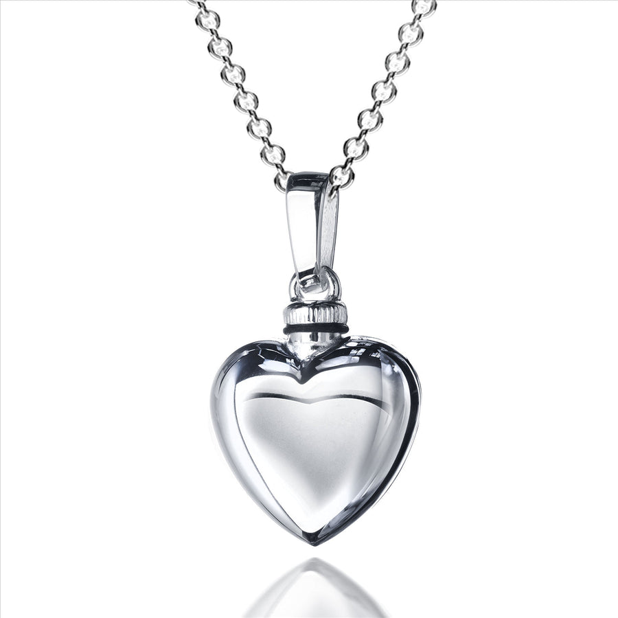 9k WG German Polished Heart Memorial Pendant 20mm