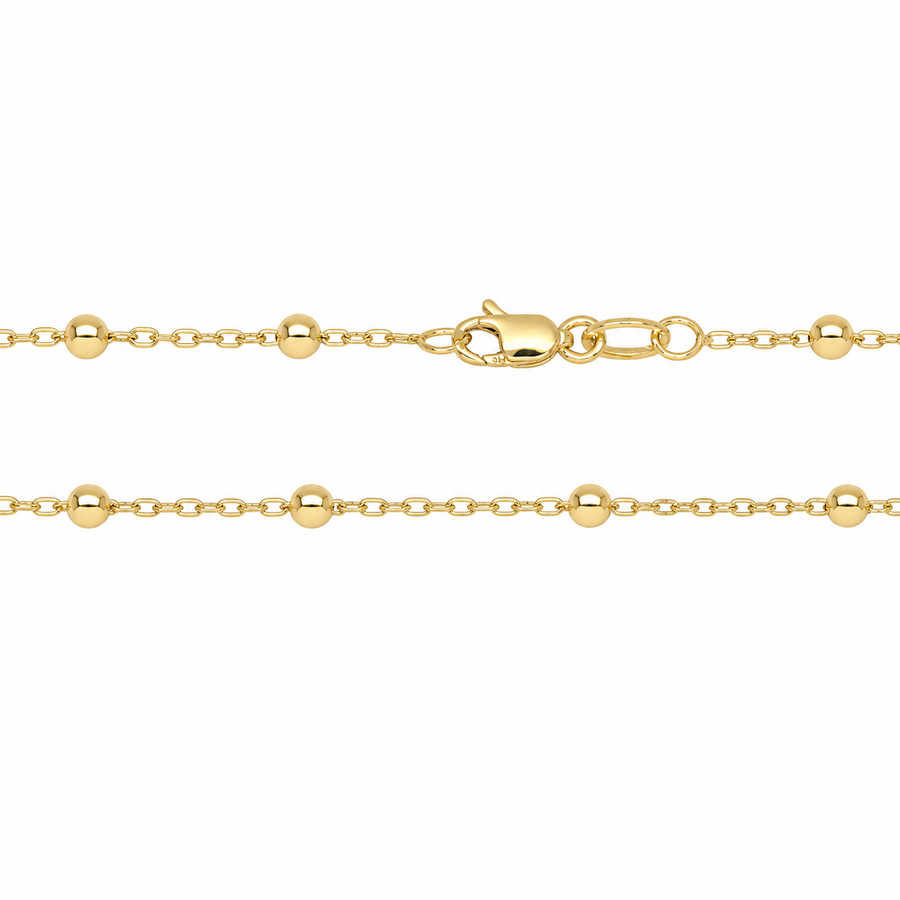 9k YG Trace Chain with Balls (1.2mm)