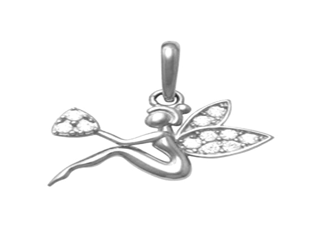 9k WG Fairy Pendant set with CZ's 7mm x 12mm