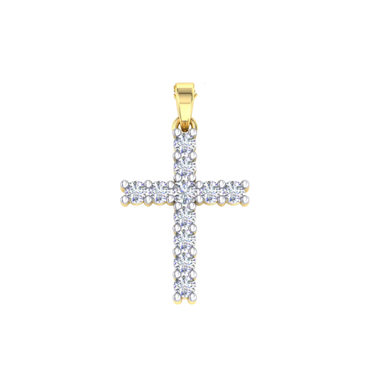 18k YG 0.55ct Lab Grown Diamond Cross