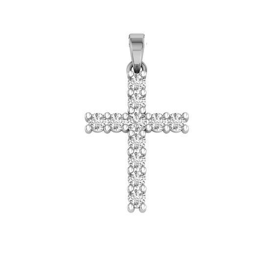 18k WG 0.55ct Lab Grown Diamond Cross