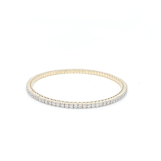 18k YG Expandable Diamond Tennis Bracelet, 80D = 2.51ct, SI1 G. 55mm