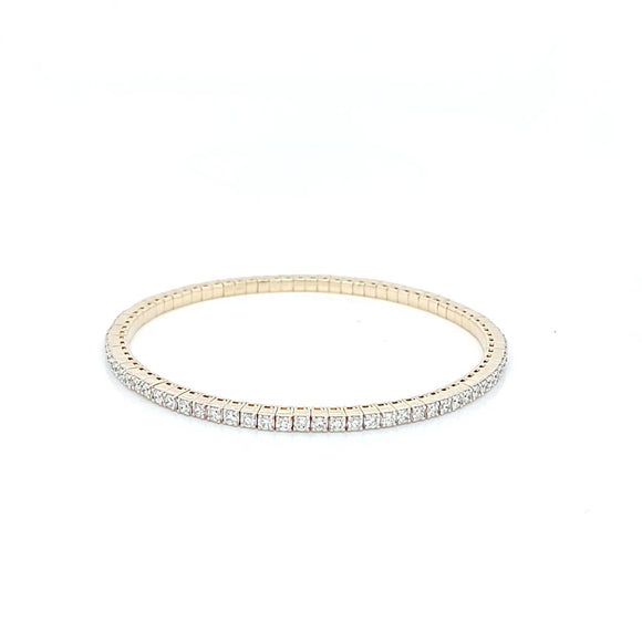 18k YG Expandable Diamond Tennis Bracelet,