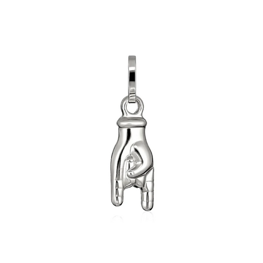 18k WG Hollow Hand Pendant 15mm