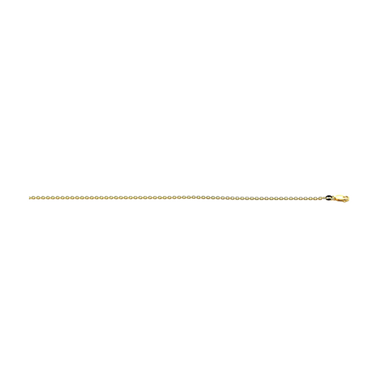 18k YG Italian Solid Oval Link Chain 1mm wide 60cm Approx 2.1g