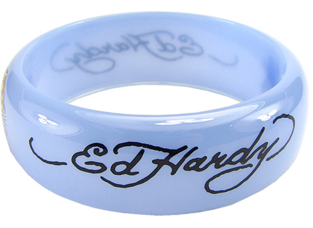 Love Kills Slowly Blue Plastic Bangle