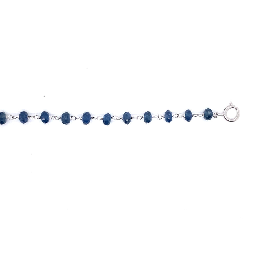 18k WG Blue Sapphire Chain 45cm (incl 2cm adjustable links). Gross weight 8.21g. Sapphire weight 31.45ct.