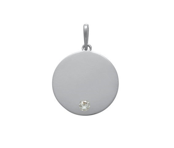 9k WG Circle Pendant set with CZ's 15mm