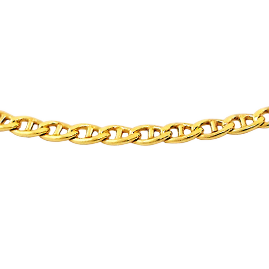 9k YG Italian Solid Anchor Bracelet 2.3mm wide 19cm Approx 1.5g