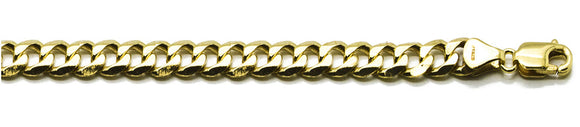 YG Italian Flat Curb Chain 6.5mm wide (priced per gram)