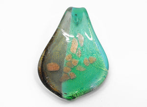 Green Glass Leaf Pendant