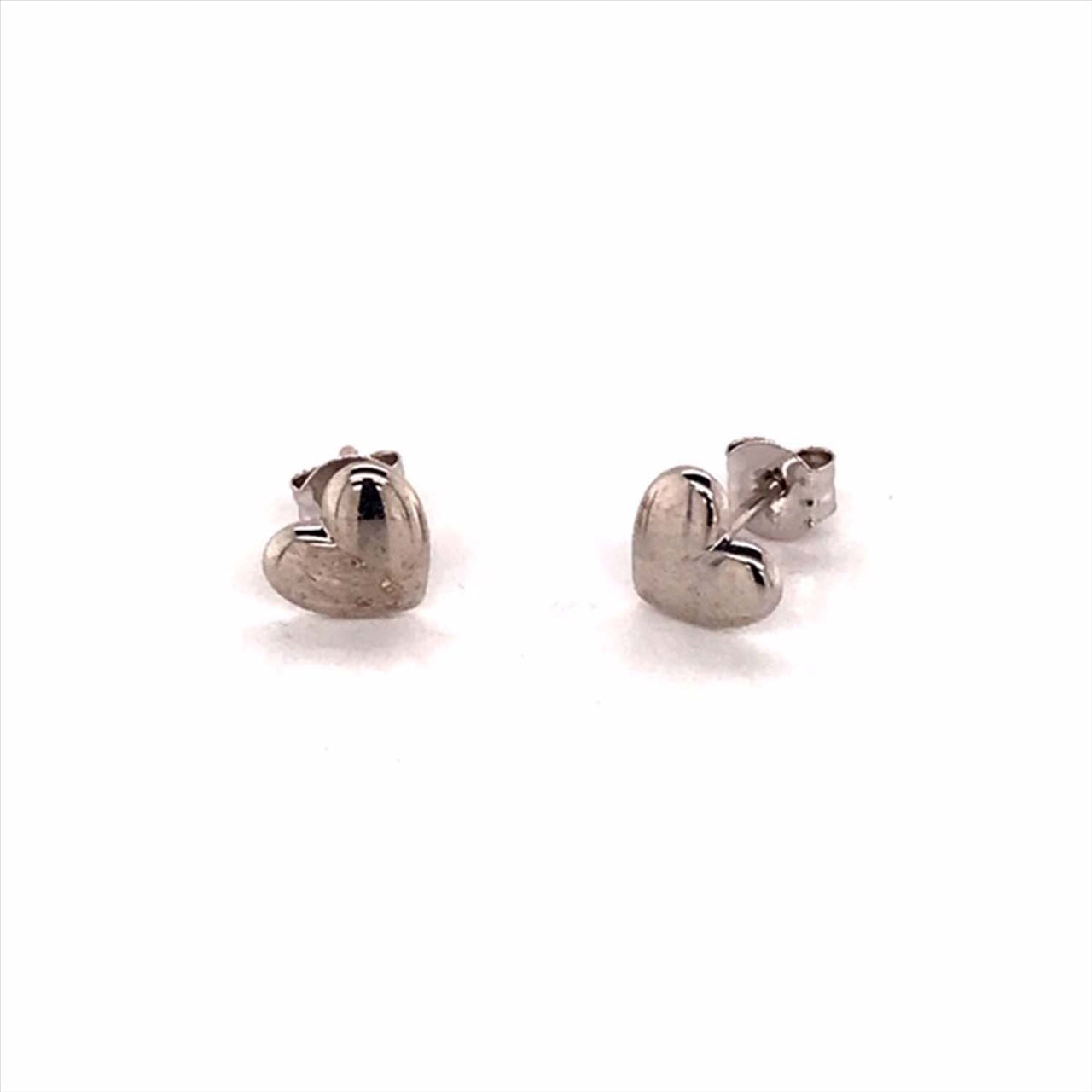 9k WG Polished Heart Stud Earrings 6.2x6.8mm