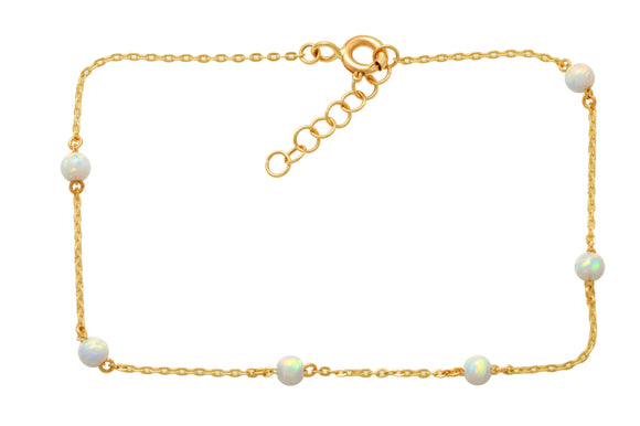 9k YG Opal Oval Link Bracelet 19cm