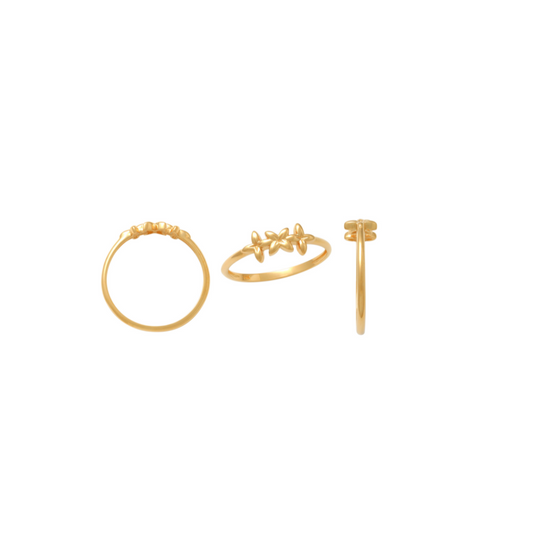 9k YG Blossom Ring. Size K