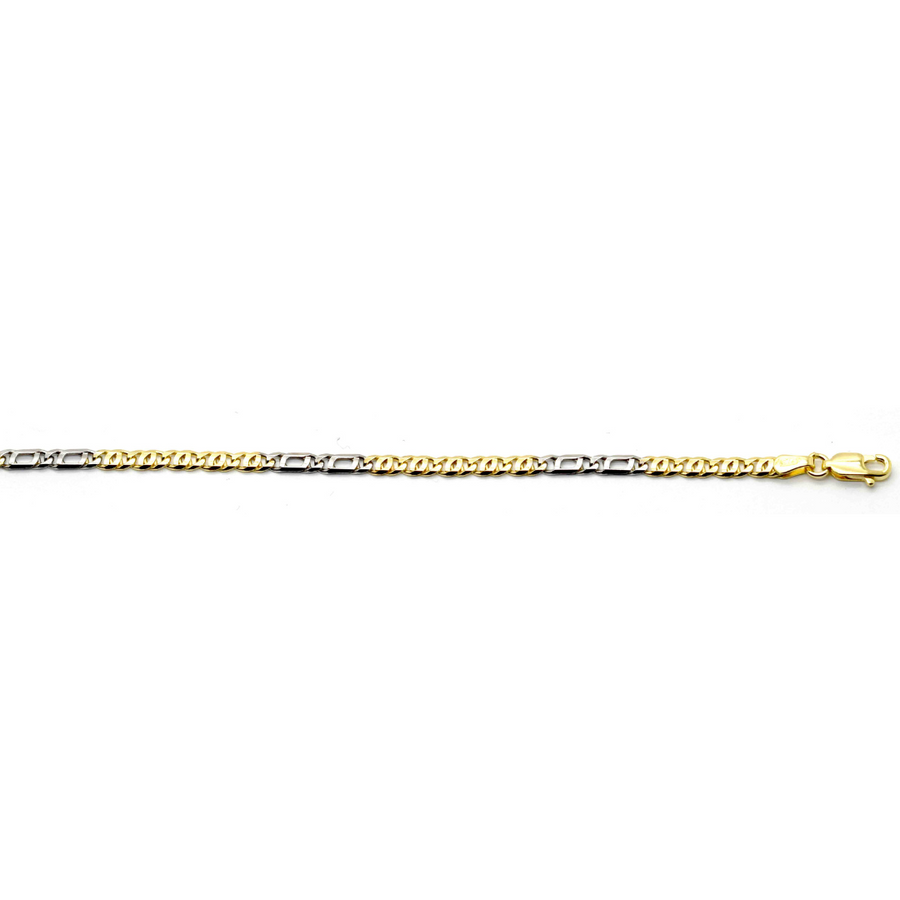 9k 2T Italian Solid 2 x 5 Birdseye/Tiger Eye Chain 3.2mm wide 60cm Approx 11.4g
