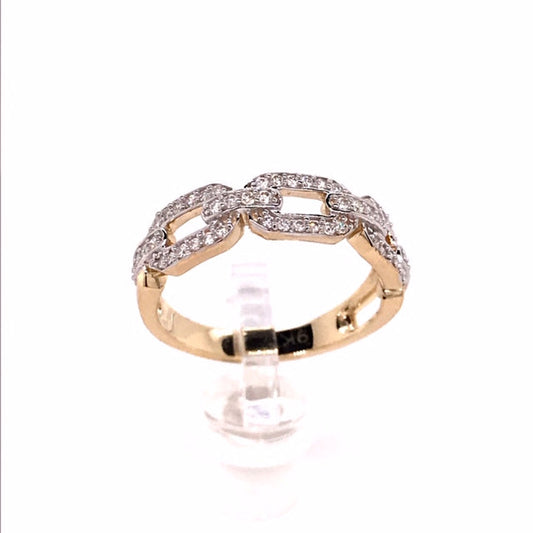 9k 2T Dress Ring 52D=0.26ct