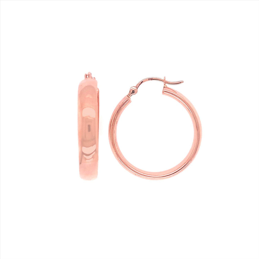 9k RG Round Hoop Earrings 30mm Diameter. HR Tube 5mm Wide