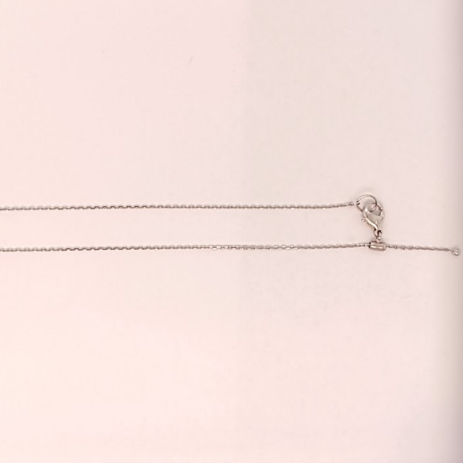 Platinum Diamond Cut Oval Link Chain 0.65mm wide 50cm Adjustable. Approx 1.43g