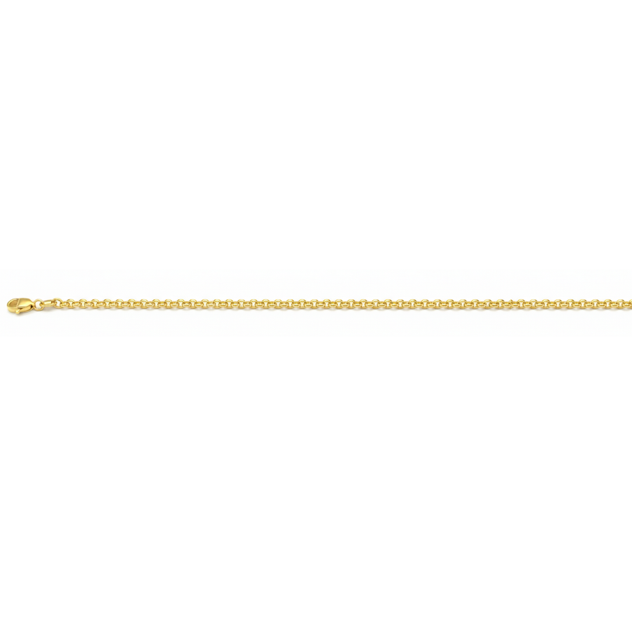 9k YG Hollow Belcher Chain 2.5 x 2.8mm wide 55cm. Approx 3.5g