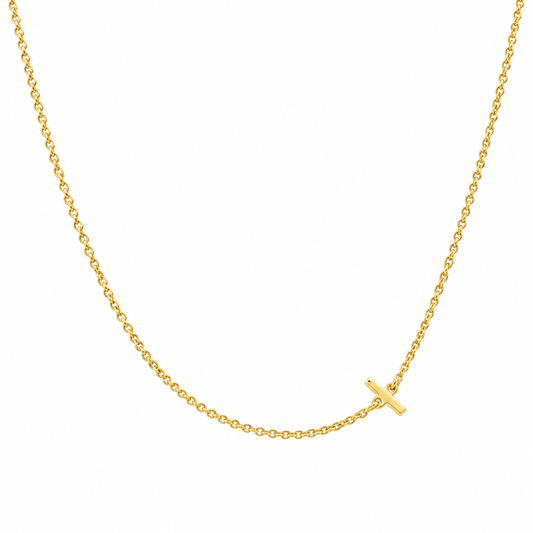 9k YG Letter I Trace Chain (1.1mm)