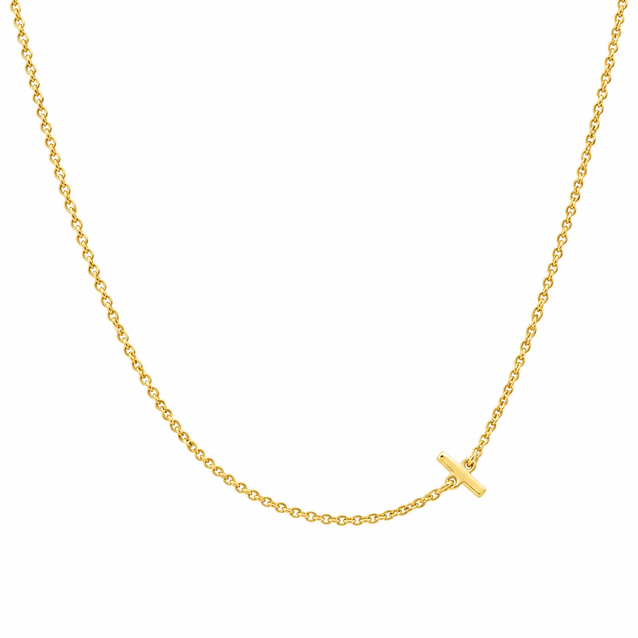 9k YG Letter I Trace Chain (1.1mm)