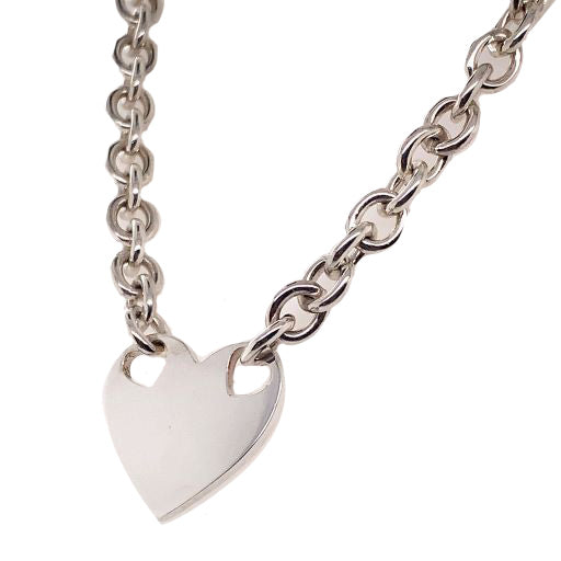 925 Oval Link Chain 5.5mm wide with Heart Pendant (priced per gram)