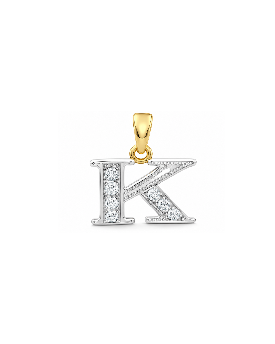 Diamond Block Letter K (3D = 0.065ct 10mm)