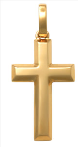 Yellow Bevelled Edge Cross 17x10mm