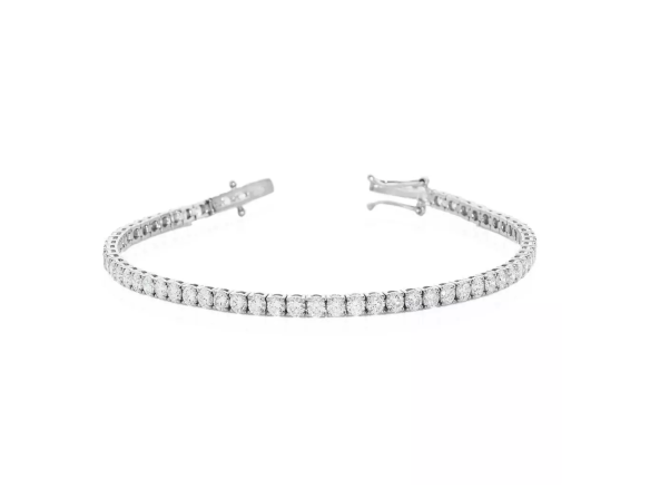 Platinum Solid Diamond Tennis Bracelet 3.1mm wide 18.5cm. 59D=4.89ct, weight 23.5g