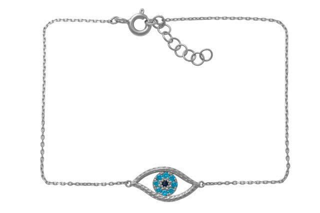 9k WG CZ Eye Pendant Bracelet