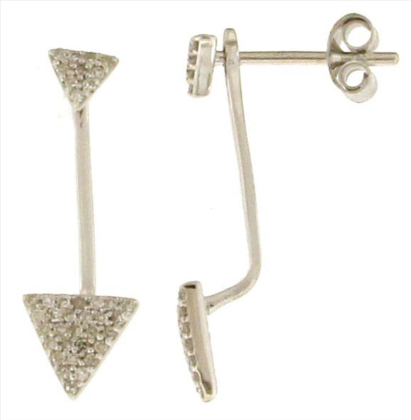 9k WG Diamond Triangular Drop 2-in-1 Stud Earrings 76D=0.14ct