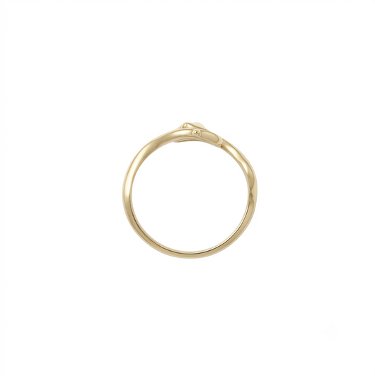 9k YG Wriggling Snake Ring 15mm Size M