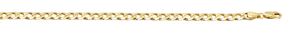 9k YG Italian Solid Flat Curb Chain 3.4mm wide 55cm . Approx 9.88g
